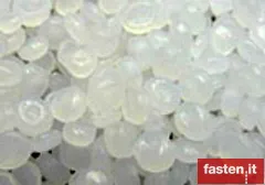 Raw material for fasteners and fixing elements in plastic