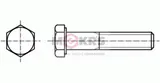 DIN 960 Hexagon head screws, metric fine partial thread | M12x40 | Carbon Steel | 00700.15.00.122.040