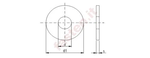 <p><strong>Rondelle piane con diametro esterno ≈ 3 volte il diametro nominale del filetto</strong></p>