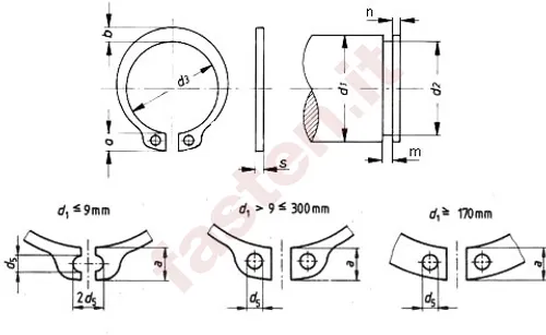 Retaining rings for shafts - Normal type and heavy type 