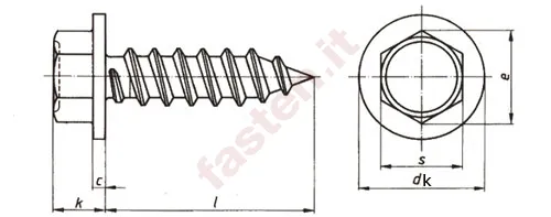 <p>Hexagon head tapping screws with collar</p>