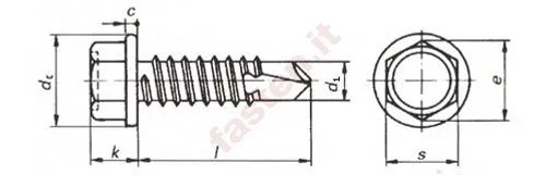 Self-drilling screws, hexagon washer head  with tapping thread