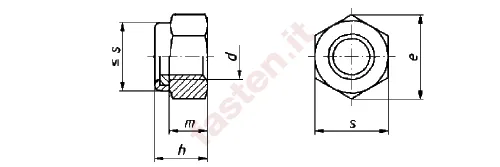 <p><strong>Sechskantmuttern mit Klemmteil, mit nichtmetallischem Einsatz, hohe Form</strong></p>