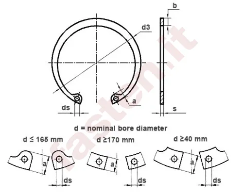 Retaining rings for bores - Normal type and heavy type