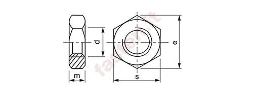 <p><strong>Dadi esagonali bassi (smussati) con filettatura metrica a passo fine - Categorie A e B </strong></p>
<p>La norma (DIN EN ISO 8675) specifica le caratteristiche dei dadi esagonali smussati (tipo 0) con filettatura metrica a passo fine, diametro nominale della filettatura D da 8 mm a 64 mm incluso, di categoria A per D ≤ 16 mm e categoria B per D > 16 mm.</p>