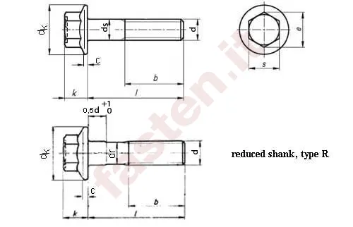 Hexagon flange bolts with fine pitch - small series