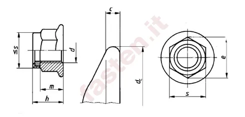 <p><strong>Self-locking hex flange nuts with non metallic insert</strong></p>
<p>This standard (DIN EN 1663) defines characteristics of self-locking hex flange nuts (with non metallic insert) with thread from M5 to M20, product grade A for thread up to M16 and product grade B for thread larger than M16 and with strength classes 8 and 10.</p>
<p> </p>