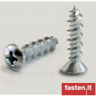 Hi-Lo screws for plastic materials, raised countersunk head