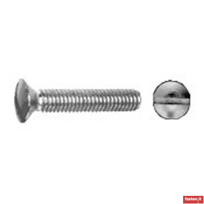 NF E25-124 Slotted raised countersunk head screws