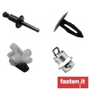 Fast fixings in plastic and metal-plastic, screws grommets