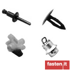 Fast fixings in plastic and metal-plastic, screws grommets