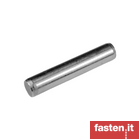 Parallel pins of unhardened steel and austenitic stainless steel