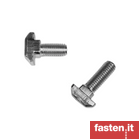 Tee-head bolts with square neck