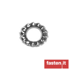 Serrated lock washers external teeth for screw and washer assemblies