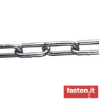Round steel link chains, tested, non-calibrated, long link