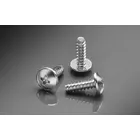 Self tapping screws with half round head, with...
